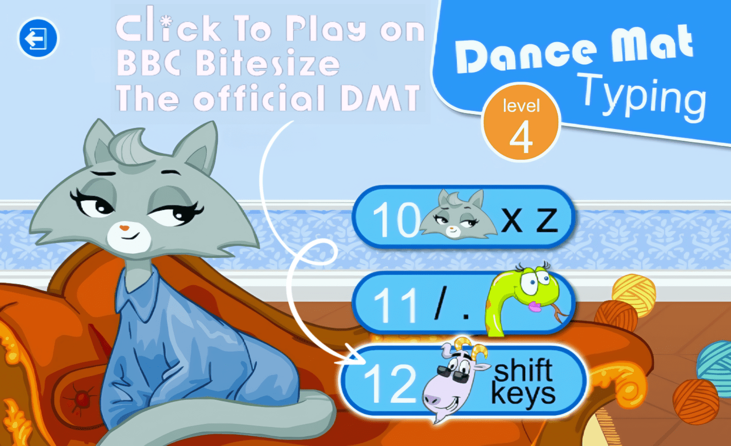 DANCE MAT TYPING BBC LEVEL 1 TO 5